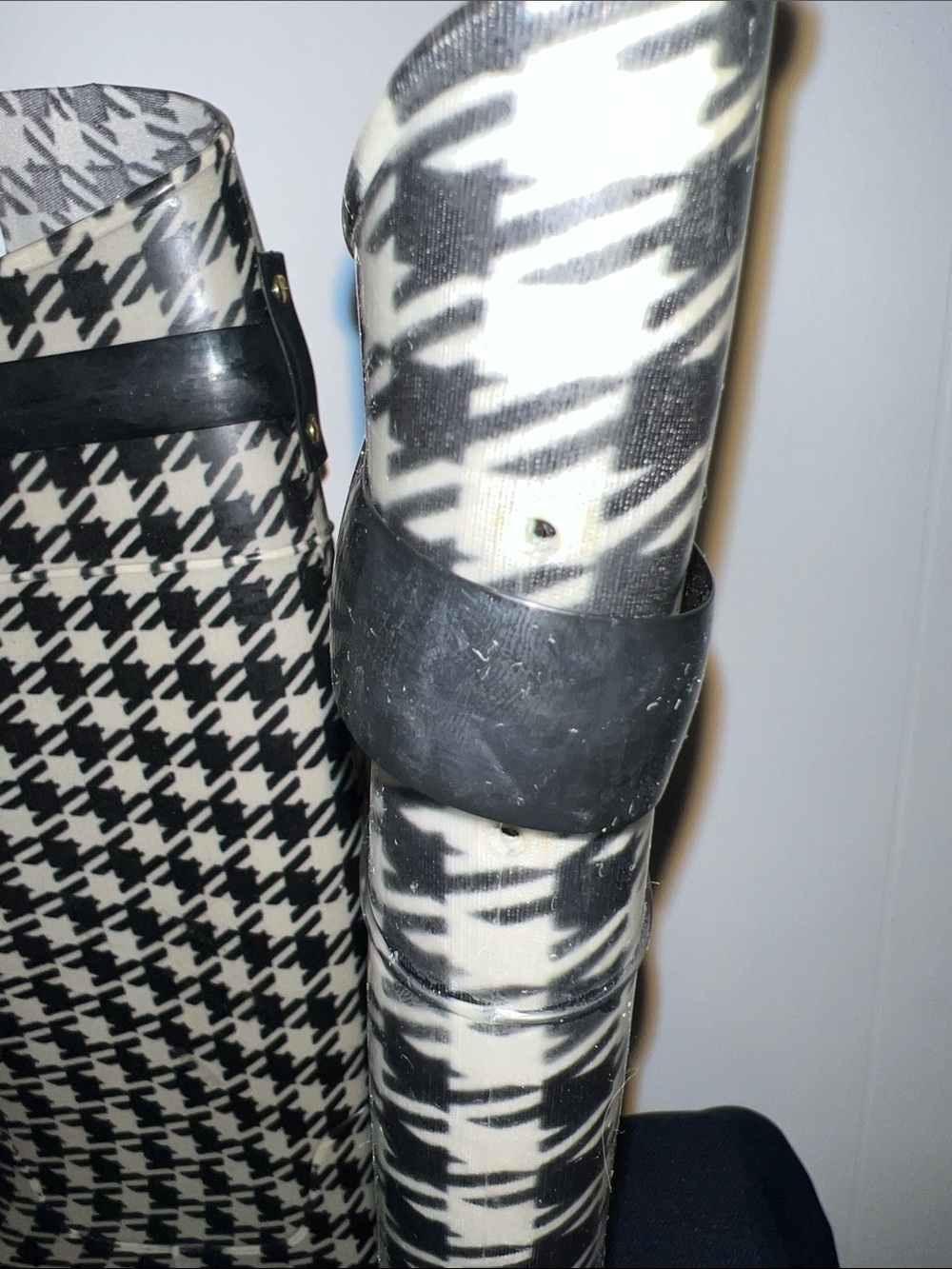 Lauren Ralph Lauren Black and White Houndstooth Knee-High Rain Boots Size 8B - Picture 7 of 8